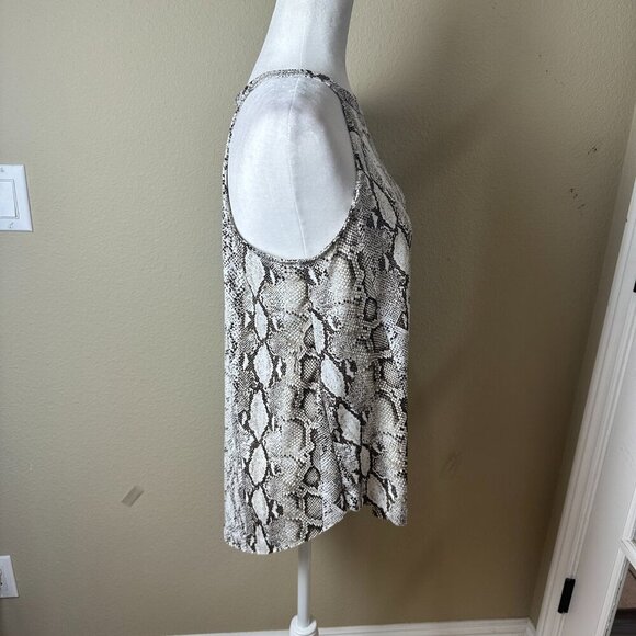 Olivia Grey Halter Neck Snakeskin Print Neutral Tone Tank Top Blouse Size Medium - Picture 5 of 8